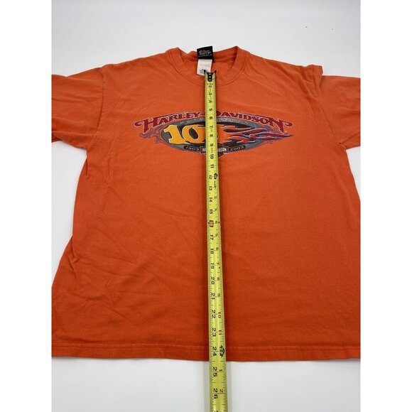Vintage 100th Anniversary Harley Davidson Orange RK Stratman T-shirt Men’s Large - Picture 10 of 14